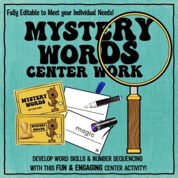 Preview of Mystery Words Center Work
