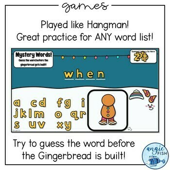 Build a Gingerbread: Mystery Sight Word Hangman Twist Game