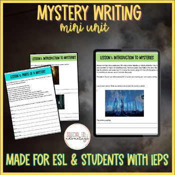 Preview of Mystery Writing Literacy Unit for ESL & Special Education Classrooms