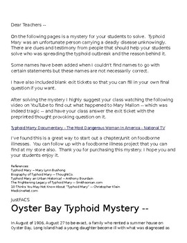 Mystery Of Typhoid Mary By Just The Facs Teachers Pay Teachers