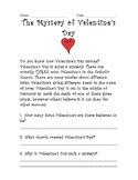 Mystery of Valentine's Day- Reading Comprehension Passage