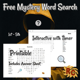 Mystery-themed Interactive & Printable Word Search Free 1st - 5th