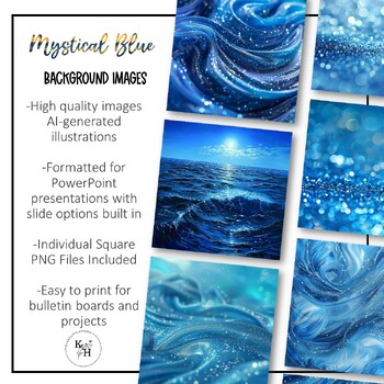 Preview of Mystical Blue Glittery Background Images for Slide Presentations | PPT, PNG