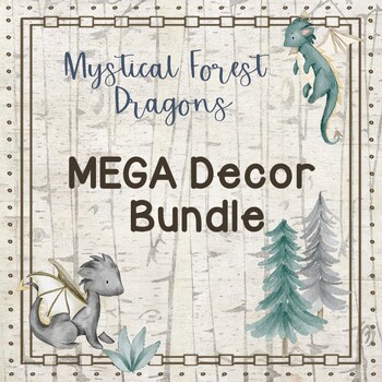 Preview of Mystical Forest Dragons Classroom Decor Bundle