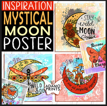 Preview of Mystical Moon Inspiration Posters - Classroom Decor Bulletin Board Ideas