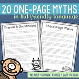 Myth Reading Passages - 20 One Page Myths from Around the World
