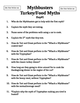 Preview of Mythbusters Food Turkey Fables