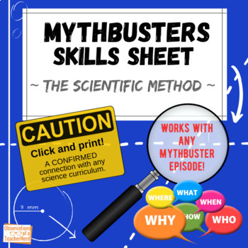 Preview of Mythbusters - The Scientific Method Skills Sheet (EDITABLE)