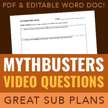 Preview of Mythbusters Video Questions