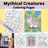 Mythical Creatures Coloring Pages: Vampire, Unicorn, Yeti,