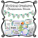 Mythical Creatures Watercolor Classroom Decor Bundle