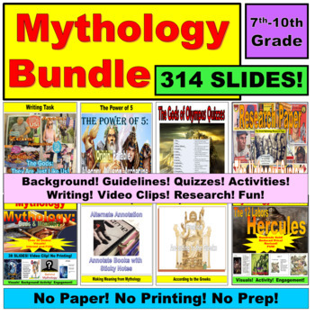 Preview of Mythology Unit:  Interactive Bundle (Google Slides, PowerPoint)