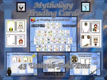 Preview of Mythology Greek & Roman Trading Card Fold-Ems Activity