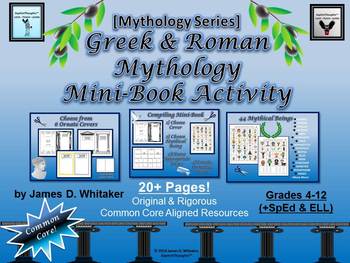 Preview of Mythology Greek and Roman Mini-Books Common Core