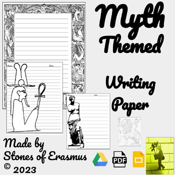 Preview of Mythology-Themed Paper: 25 Assorted Designs (8.5x11)