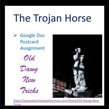Preview of Mythology: Trojan Horse Google Doc Postcard Assignment