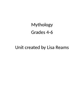 Preview of Mythology Unit