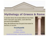 Mythology of Greece and Rome: a webquest / Distance Learning
