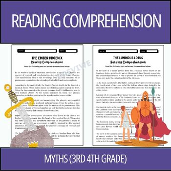 Preview of Myths Reading Comprehension Passages 3rd 4th Grade