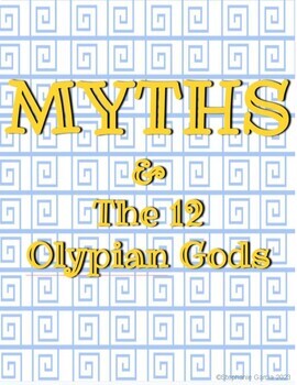 Preview of Myths & The 12 Olympian Gods (PDF& Google Slides) 62 Pages of Resources