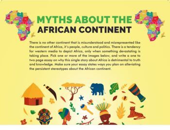 Preview of Myths about the African Continent Easel Worksheet