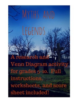 Preview of Myths and Legends: A research and Venn diagram activity