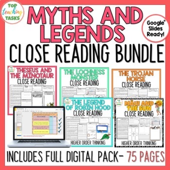 Preview of Myths and Legends Reading Comprehension | Traditional Literature Print & Digital
