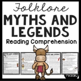 Myths and Legends Reading Comprehension Worksheet Folklore
