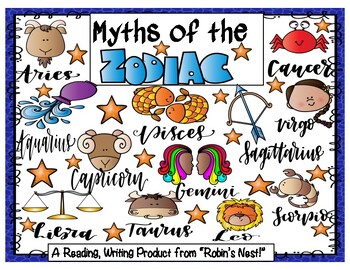 Preview of Myths of the Zodiac with Terrific Comprehension Questions too!
