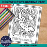 Animal Alphabet Coloring Pages: N is for Newt