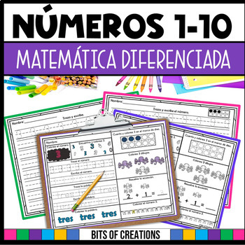 Preview of Número del día 1-10 Reconocimiento, Práctica, y Aplicación Matemáticas Math