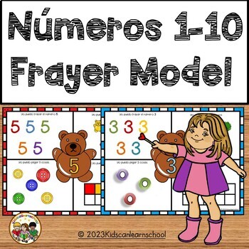 Preview of Números 1 al 10- Frayer Model- Edición de Ositos