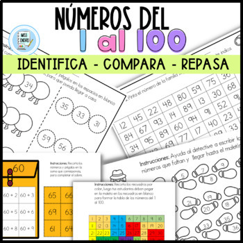 Preview of Números del 1 al 100 Spanish Numbers Activities