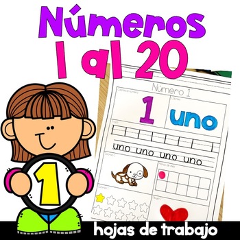 Preview of Números del 1 al 20 - Numbers 1 - 20 Printable Activities in Spanish