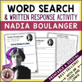 NADIA BOULANGER Word Search and Research Activity for Midd