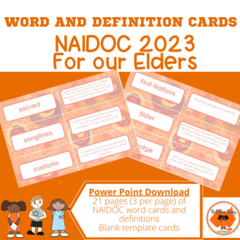 Preview of NAIDOC 2023 Word and Definition | Vocabulary Cards