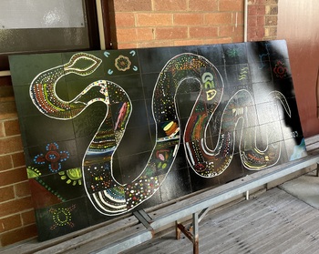 Preview of NAIDOC Day collaborative art project, dot painting, dream time story,