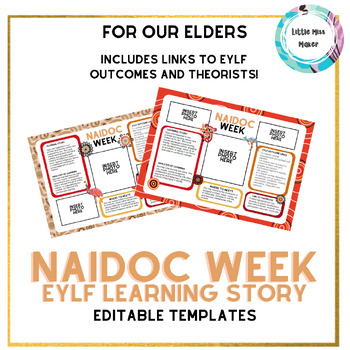 Preview of NAIDOC Week 2023 EYLF Early Learning Story Editable Templates With Links