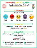 NAME IT! SAY IT! CALM IT!  (Regulating Emotions Printable 