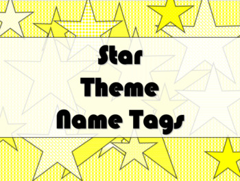 Preview of STUDENT NAME TAGS / NAME PLATES - Star Themed Name Labels / Signs