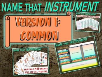 Preview of NAME THAT INSTRUMENT! Version 1 "COMMON INSTRUMENTS" - fun, interactive game