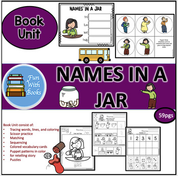Preview of NAMES IN A JAR BOOK UNIT (59 PAGES)
