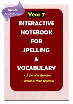 Preview of Distance Learning: NAPLAN: Year 7 Spelling & Vocabulary Interactive Notebook