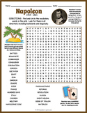 NAPOLEON BONAPARTE Biography Word Search Puzzle Worksheet 