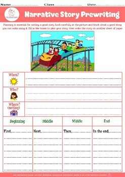 NARRATIVE STORY PREWRITING PLANNING YOUR STORY PRE WRITING ORGANIZER ...