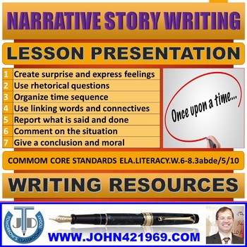 Preview of NARRATIVE STORY WRITING LESSON PRESENTATION