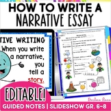 Narrative Writing PowerPoint Notes Personal, Fictional, Bi