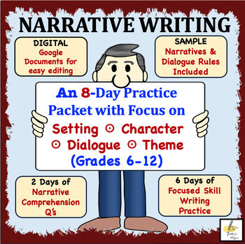 Preview of NARRATIVE Writing Packet: 8-day DIGITAL Packet to Start the Writing Process (6+)