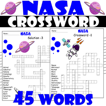 NASA Crossword Puzzle All About NASA Crossword Activities TPT