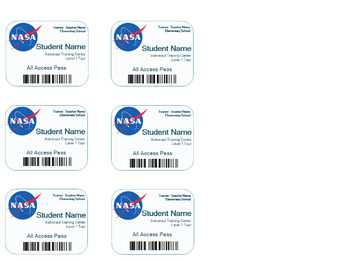 Preview of NASA Name Badges: Editable